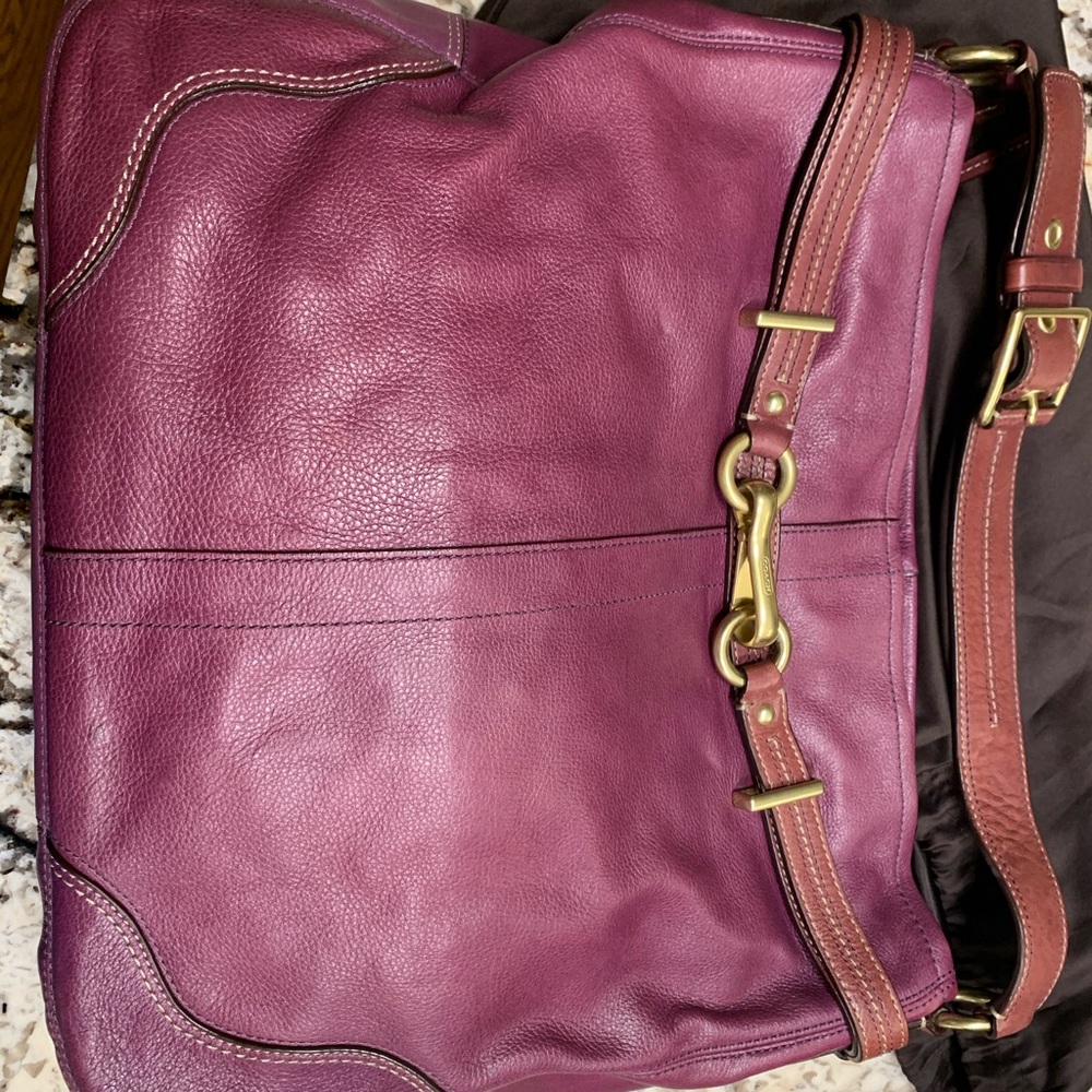 Large plum Coach shoulder bag